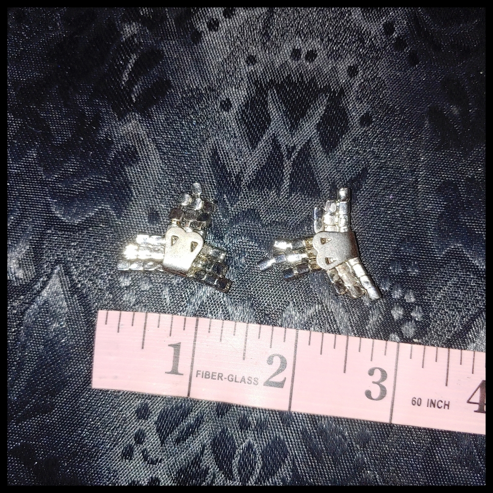 Vintage Bridal Rhinestone Shoe Clips - Picture 2 of 2